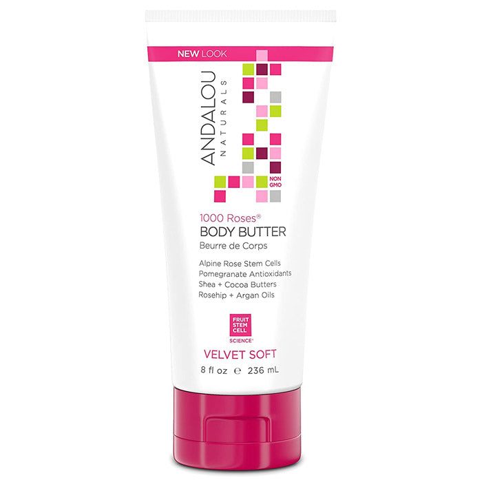 Andalou Naturals - Velvet Soft Body Butter 1000 Roses, 8 fl oz