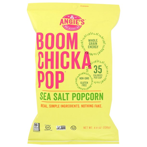 Angie's Artisan Treats Boom Chicka Pop. Sea Salt Popcorn, 4.8 Oz | Pack of 12 - PlantX US