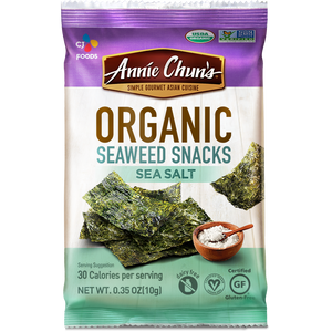 Annie Chun's Organic Seaweed Snacks Sea Salt 0.35oz | Pack of 12