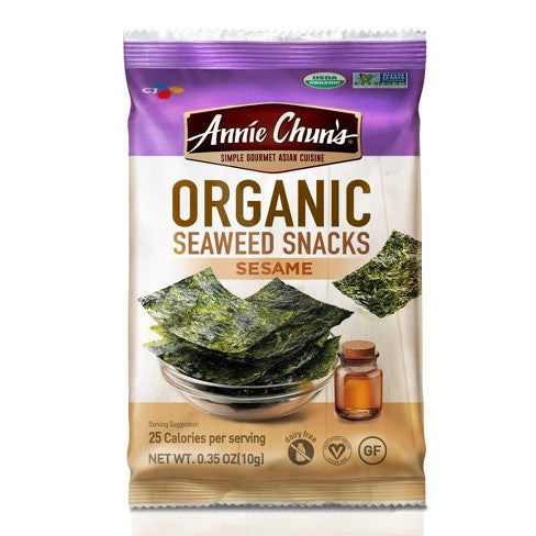Annie Chun's Organic Seaweed Snacks Sesame - 0.35oz
 | Pack of 12 - PlantX US