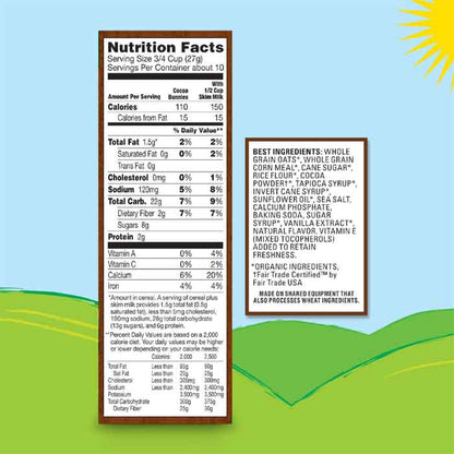 Annie's Homegrown Organic Cereal - Cococa Bunnies, 10oz - back