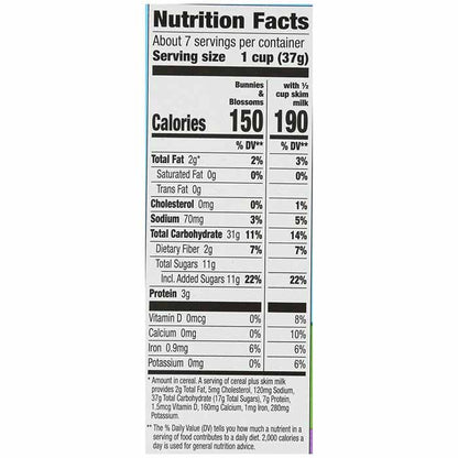 Annie's Homegrown Organic Cereal - Fruity Bunnies, 10oz - back