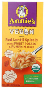 Annies Homegrown Pasta Lentil Sweet Potato Pumpkin, 5.5 oz | Pack of 8