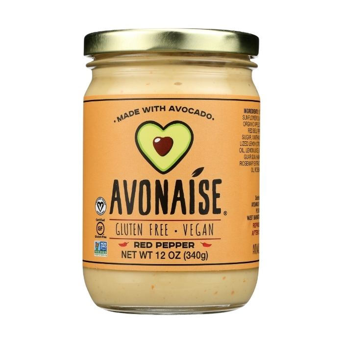 Avonaise - Vegan Avocado Mayo, 12oz - Red Pepper- Front