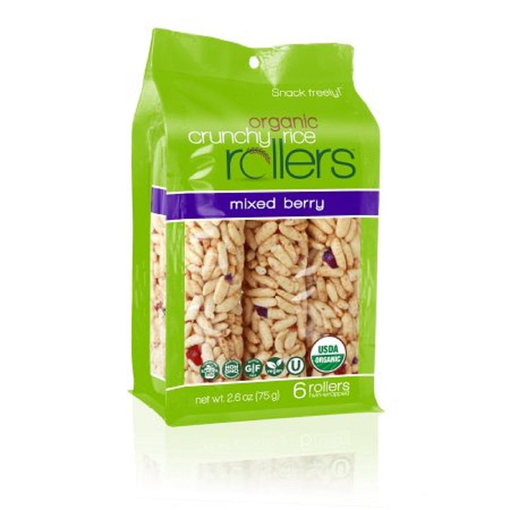BAMBOO LANE ORGANIC CRUNCHY RICE ROLLERS POUCH MIXED BERRY, 2.6 OZ

 | Pack of 8 - PlantX US