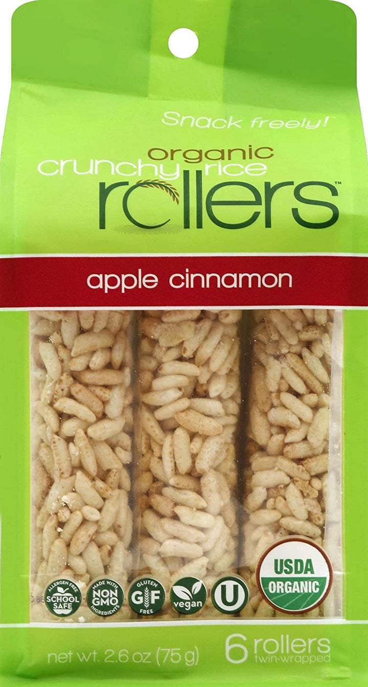 BAMBOO LANE: Organic Crunchy Rice Rollers Apple Cinnamon, 2.6 oz
 | Pack of 8 - PlantX US