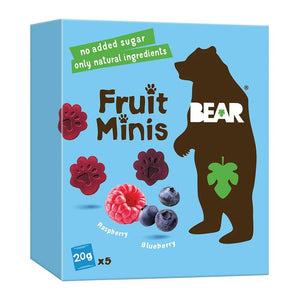 BEAR Snacks - Fruit Minis Raspberry Blueberry, 3.5oz | Pack of 4