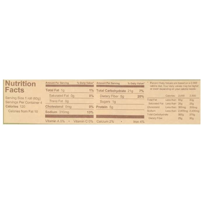 BFree - Gluten-Free Soft White Rolls, 8.46oz - nutrition facts
