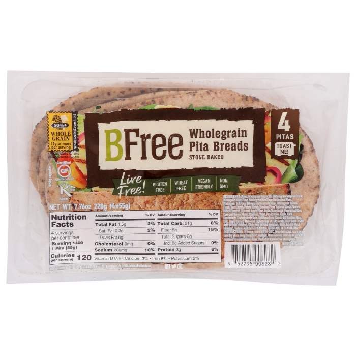 BFree - Gluten-Free Wholegrain Pita Bread, 7.76oz - front