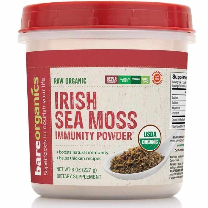 BareOrganics - Irish Sea Moss Powder, 8oz
