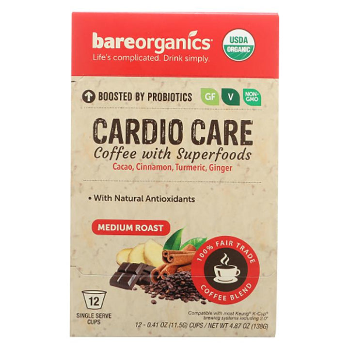 Bareorganics Cardio Care Coffee, 12 cups