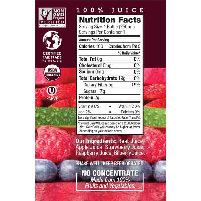 Beetology - Berry Juice Beet, 8.45oz - Back