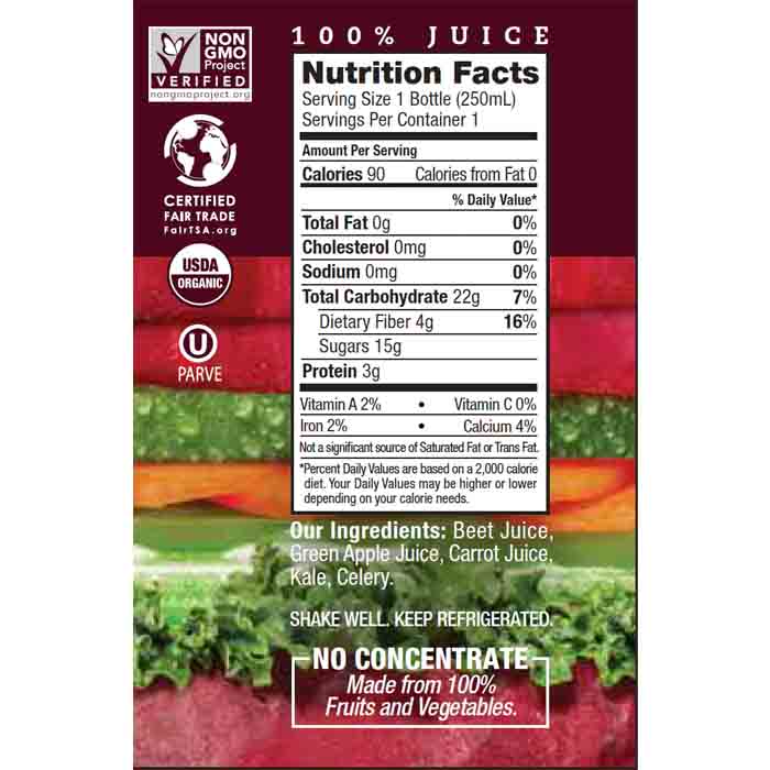 Beetology - Veggie Juice Beet, 8.45oz - Back