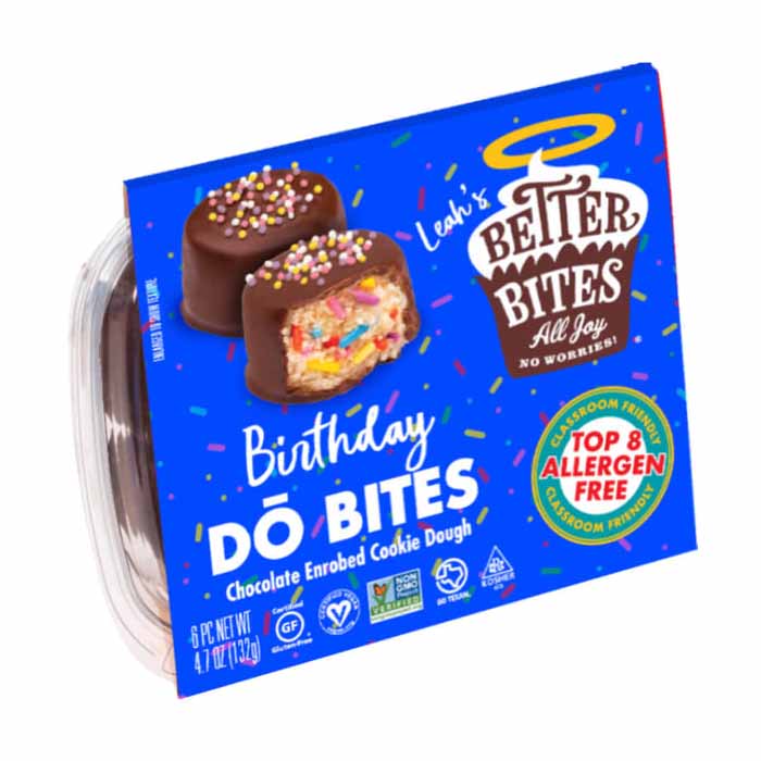 Better Bites - Gluten-Free Chocolate Covered DÅ Bites - Birthday Cake, 6 Pack
