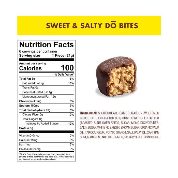 Better Bites - Gluten-Free Chocolate Covered DÅ Bites - Sweet Salty, 6 Pack - back