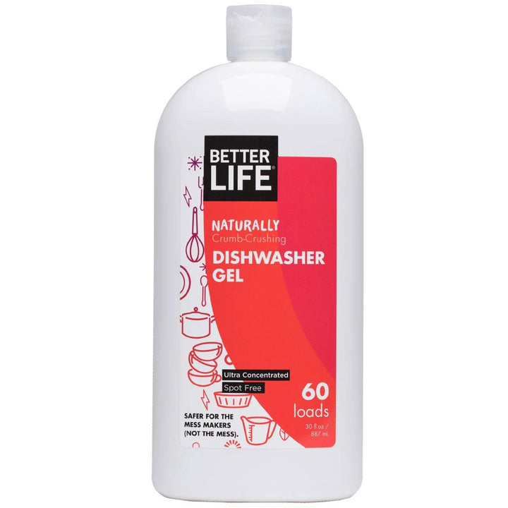 Better Life, Naturally Crumb-Crushing Dishwasher Gel, Fragrance Free, 60 Loads, 30oz | Pack of 6 - PlantX US