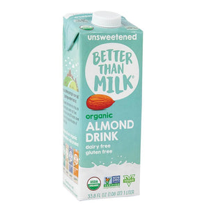 Better Than Milk Organic anic Almond Drink Unsweetened 33.8fl oz | Pack of 6