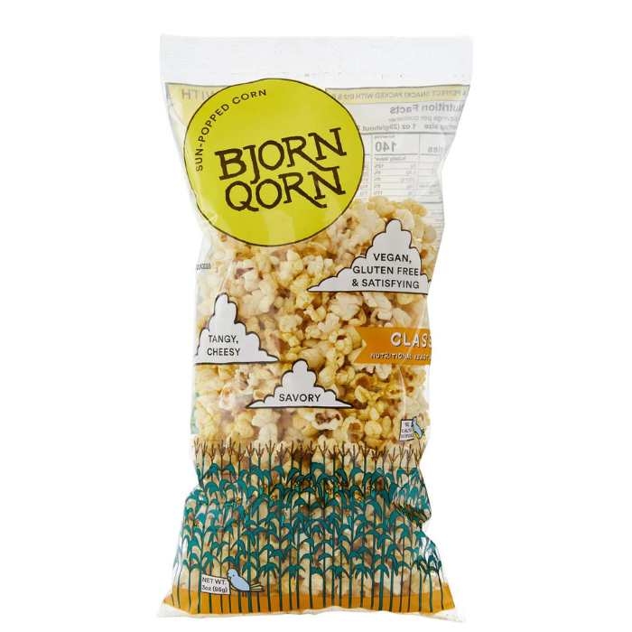BjornQorn - Sun-Popped Corn classic, 3oz - front