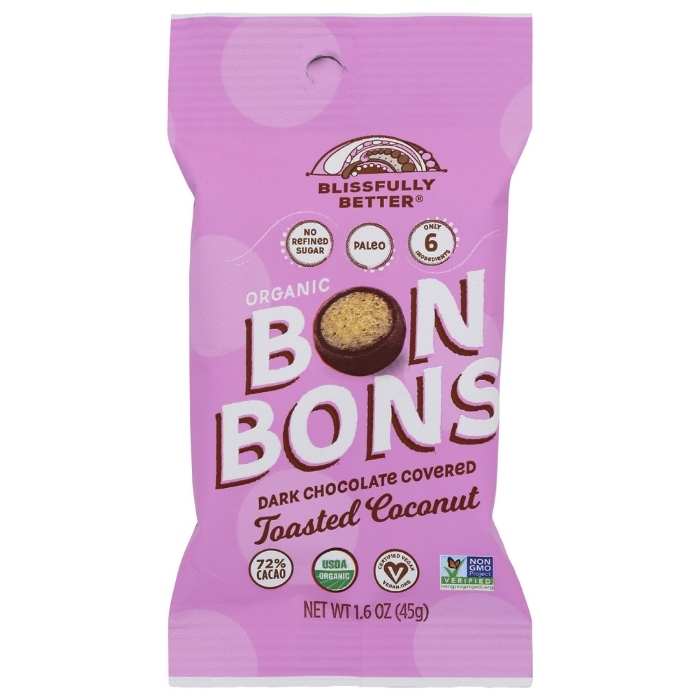 Blissfully Better - Dark Chocolate Covered Bon Bons toasted coconut