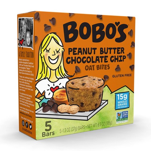 Bobo's Peanut Butter Chocolate Chip Bites- 6.5oz
 | Pack of 6 - PlantX US