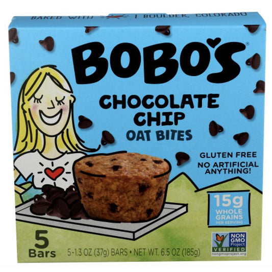 Bobos Oat Bars - Oat Bites - Original Chocolate Chip, 6.5oz (Pack of 6)