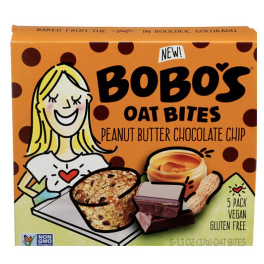 Bobos Oat Bars - Bites - Peanut Butter Chocolate Chip, 6.5oz (Pack of 6)
