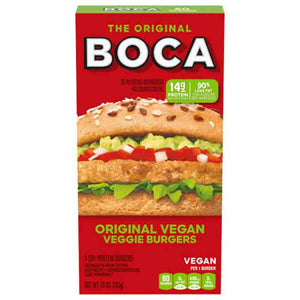 Boca Burgers - Veggie Burger, 4 Pack | Multiple Flavors | Pack of 12