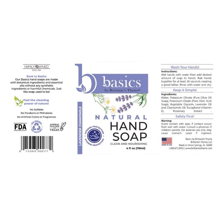 Brittanie's Thyme - Lavender Chamomile Natural Hand Soap, 12 fl oz - back