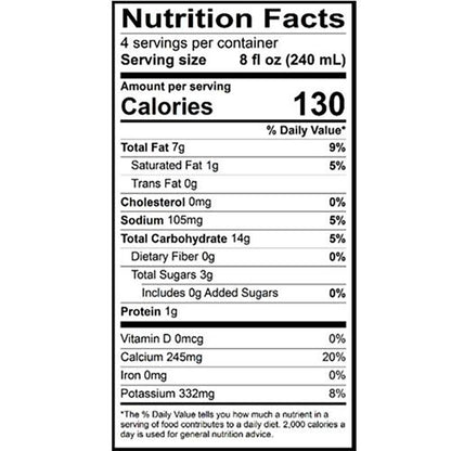 813636021611 - califia barista oat milk nutrition