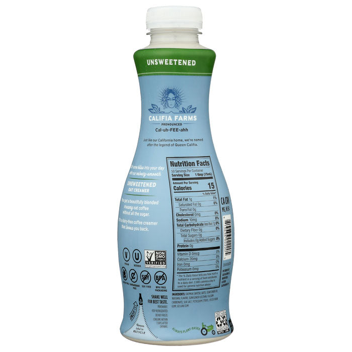 Califia Farms Oat Milk Creamer Unsweetened, 25.4 fl oz