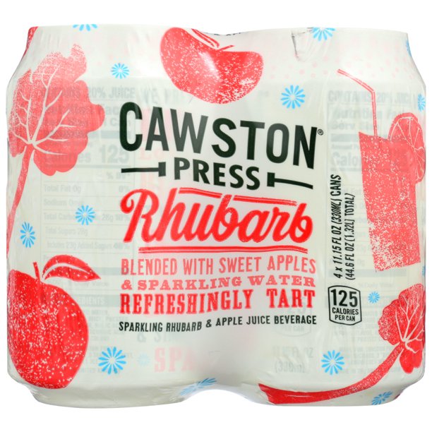Cawston Press Sparkling Water Rhubarb and Apple 4Pk, 11.15 oz
 | Pack of 6 - PlantX US