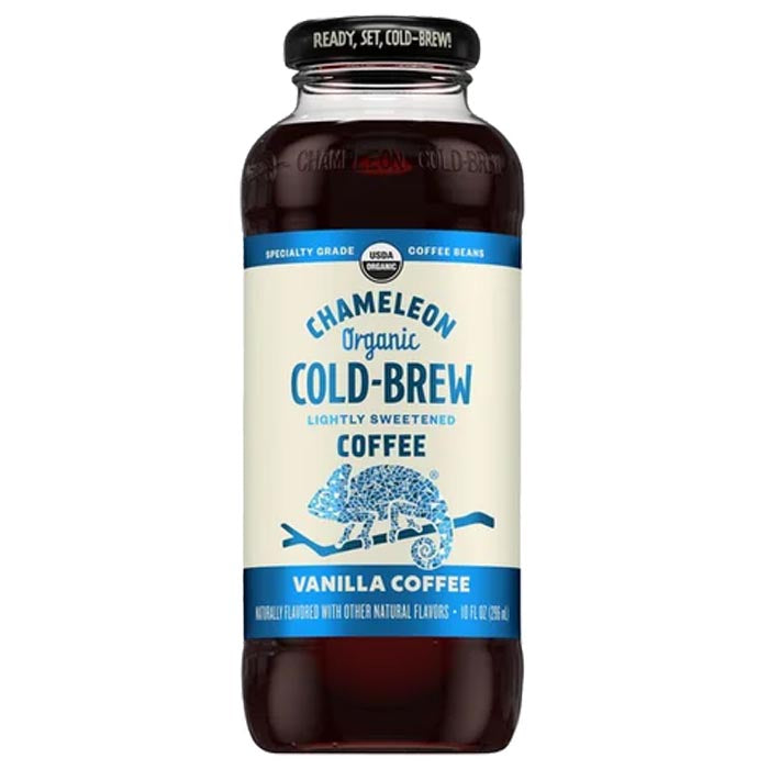 Chameleon Cold-Brew - Organic Cold Brew Coffee - Lightly Sweetened Vanilla, 10oz - front
