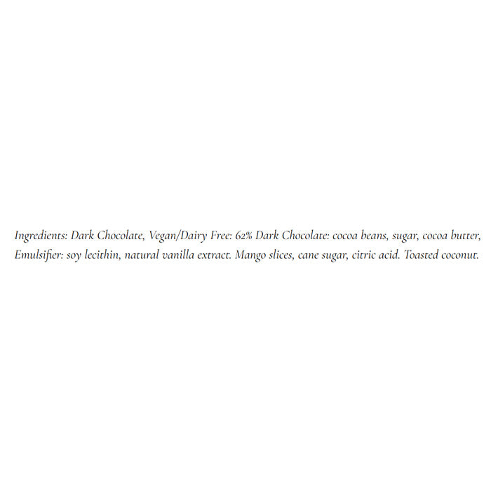Chocolate Inspirations - Dark Chocolate ,2pk, Mango Coconut Bar - Back