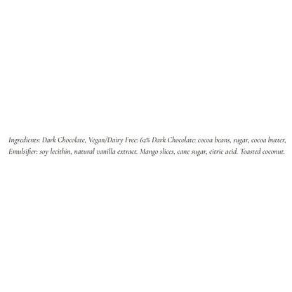 Chocolate Inspirations - Dark Chocolate ,2pk, Mango Coconut Bar - Back
