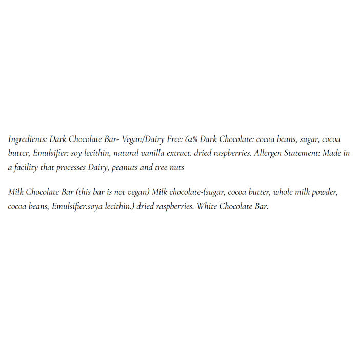 Chocolate Inspirations - Dark Chocolate ,2pk , Raspberry Bar - Back