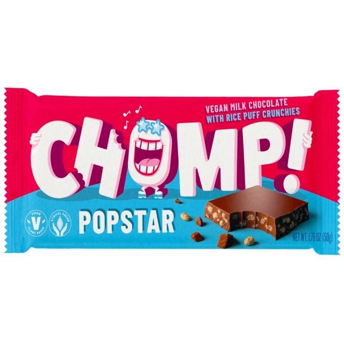 Chomp! - Vegan Popstar Milk Chocolate, 1.76oz - front