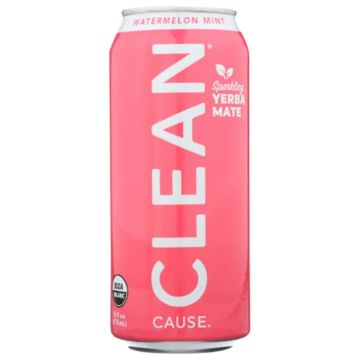 Clean Cause Yerba Mate Watermelon Mint, 16 oz _ pack of 12