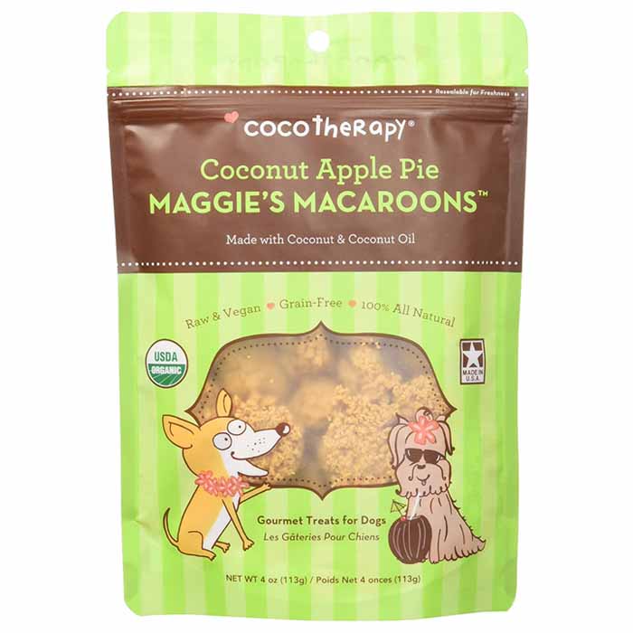 Coco Therapy - Organic Maggie's Macaroons For Dogs - Coconut Apple Pie, 4oz