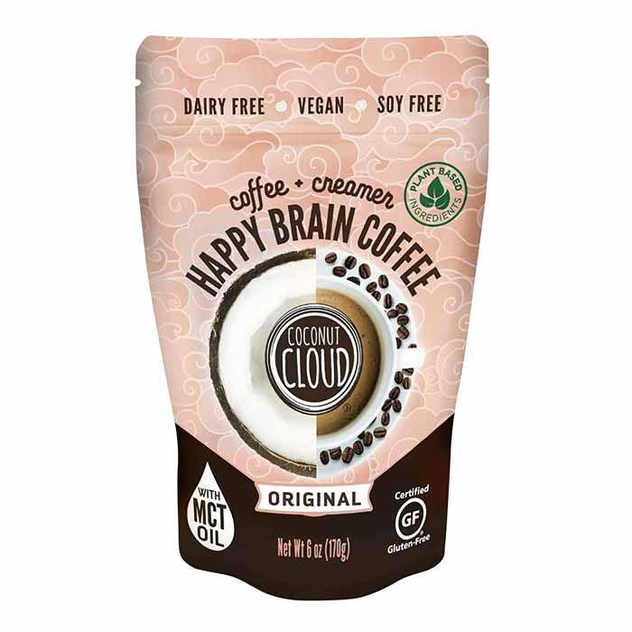Coconut Cloud - Happy Brain Instant Coffee wCreamer - Original Flavor ,6oz
