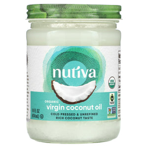 Coconut Oil Virgin Organic Unrefined Cold Pressed Nutiva, 14 Oz
 | Pack of 6