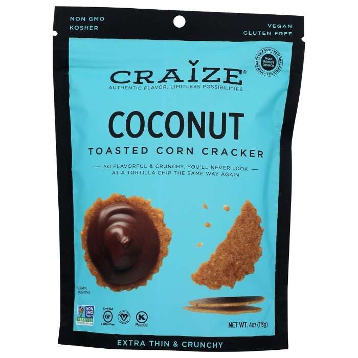 Craize - Toasted Corn Coconut Crackers, 4oz - front