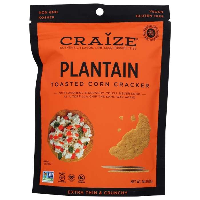 Craize - Toasted Corn Plantain Crackers, 4oz - front