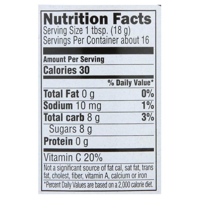 Crofters - Organic Just Fruit Spread Strawberry, 10oz- nutrition facts