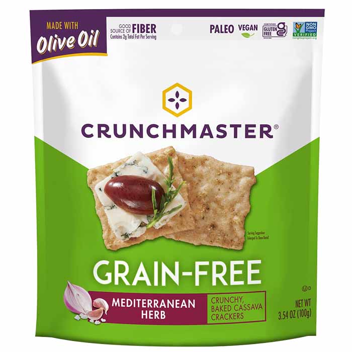 Crunchmaster - Grain-Free Crackers - Mediterranean Herb, 3.54oz