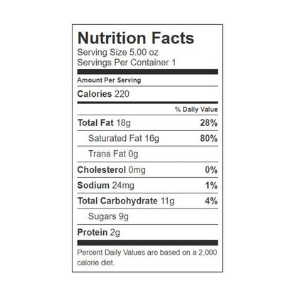 Culina - Plant Based Yogurt - Blueberry Lavendar, 5oz - back