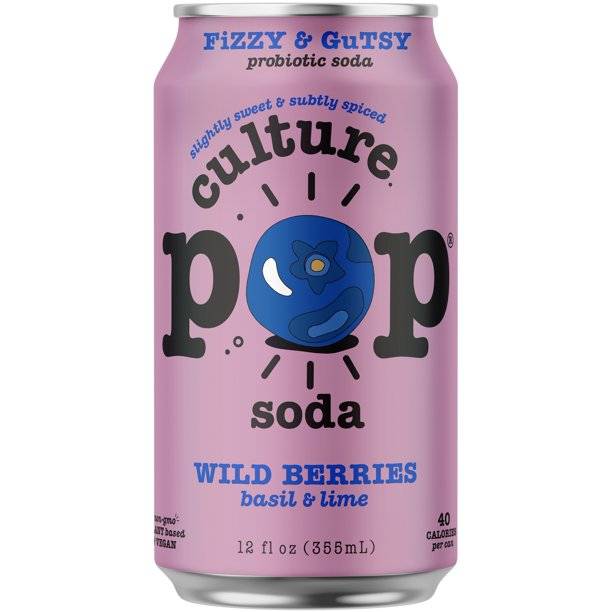 Culture Pop Probiotic Wild Berry Soda 48 oz / Pack of 4 | Case of 6 - PlantX US