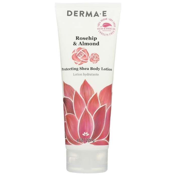 DERMA E - Protecting Shea Body Lotion (Rosehip & Almond), 8oz - front