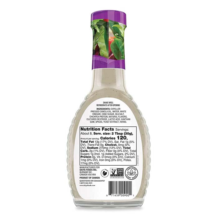 Daiya - Homestyle Ranch Dressing, 8.36oz - Back