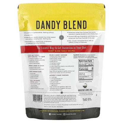 Dandy Blend - Instant Herbal Beverage with Dandelion, 7.05oz - back