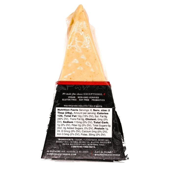 Dare Vegan Cheese - Pepperjack Brie, 6oz - back